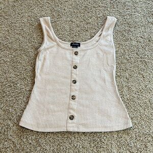 Justify- Cream Tank Top w/ Buttons